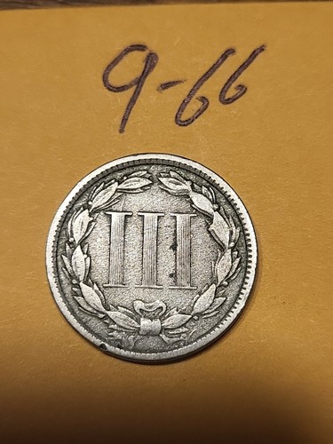 1872 3 Cent Nickel Lot 9-66 - Picture 2 of 2