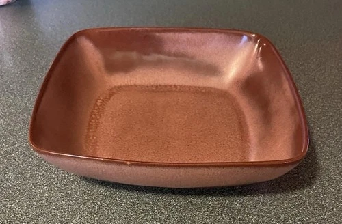 Vintage FRANKOMA Square Serving Bowl #5ns. Plainsman Brown 8”X8” Aprox.