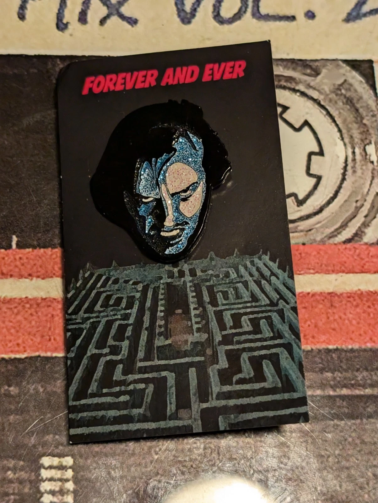 The Shining Frozen Jack Torrance Glittery Forever And Ever Enamel Lapel Pin