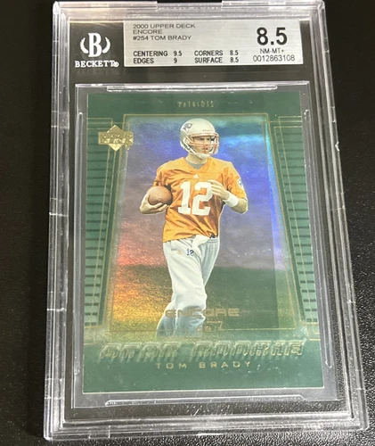 2000 Upper Deck Encore Tom Brady Rookie #254 BGS 8.5 Rookie 9.5 Centering