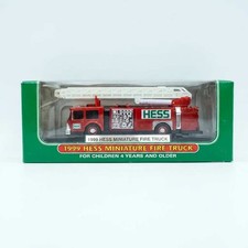 HESS 1999 Miniature Fire Truck Diecast Red Toy In Original Box Collectible