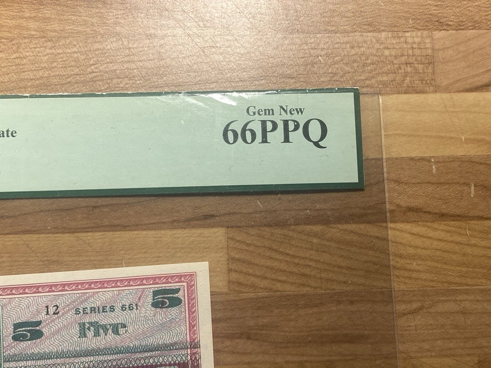 Military Payment Certificate, 5 Cents Series 661 PCGS Gem New 66PPQ - Image 2 of 4
