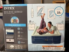 Intex 18" Queen Comfort Plush Elevated Dura-Beam Airbed Built-in Electric Pump