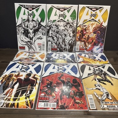 A vs X Comic Lot (Marvel 2012) Inc Variants #0H, 1Q, 2K, 3H, 4, 5A (!) 6, 7, 9E