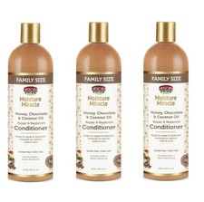 3 Pack African Pride Moisture Miracle Honey Coconut Oil Conditioner 16 Fl Oz