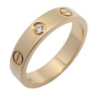 CARTIER Mini Love Diamond Ring 18KYG Yellow Gold Used Women US SIZE #5,5 #51