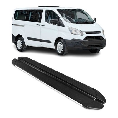 Trittbretter Schweller für Ford Transit Custom I 2012-2023 Kurzer L1 Alu Schwarz