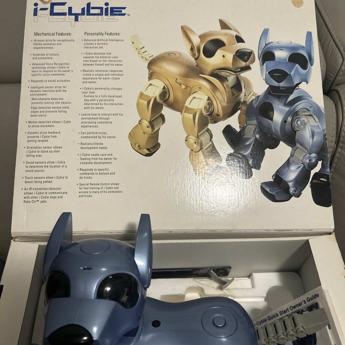 I-Cybie Blue Electronic Robotic Dog Tiger Hasbro 2001 Blue Retro