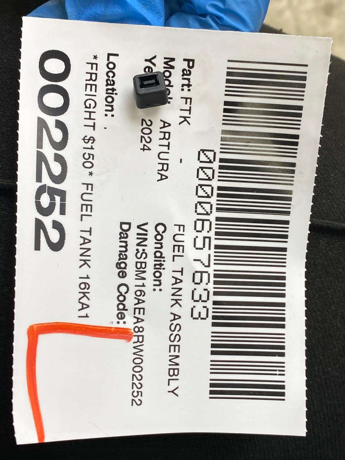 2024 MCLAREN ARTURA FUEL TANK 16KA188CP OEM