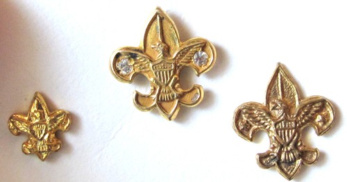 Three Vintage BOY SCOUT Fleur de Lys EAGLE PINS - BSA Lapel or Hat Pin Lot - Picture 5 of 8