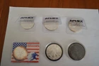 SILVER AMERICAN EAGLE COINS, LOT OF SIX