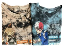 My Hero Academia Anime T-Shirt Bundle Small Shoto Todoroki Bakugo Tie Dye Anime