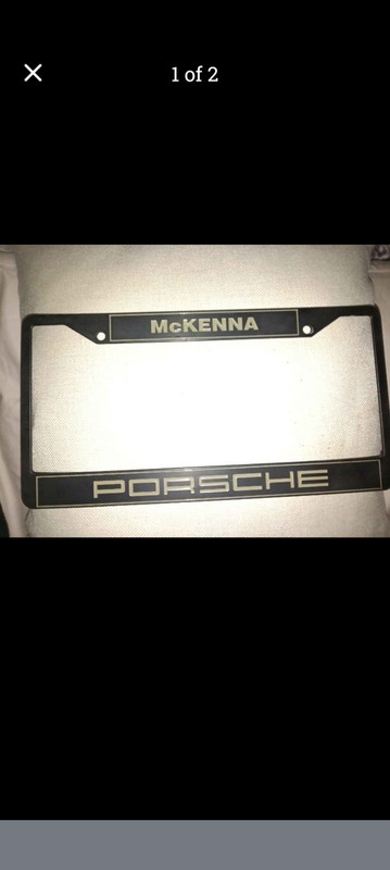 Porsche Black License Plate Frame Collectible McKenna