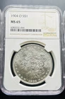 Beautiful GEM 1904 Morgan Silver $1 Dollar MS 65 NGC 4383232-054