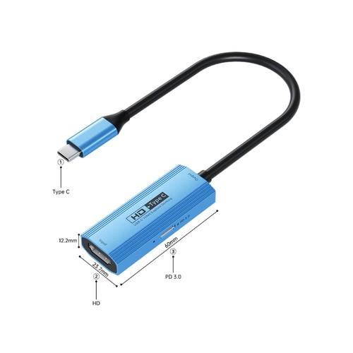 Type C Auditory Video Capture Card with PD3.0 1080P 60hz Wide Compatibility - Afbeelding 8 van 8