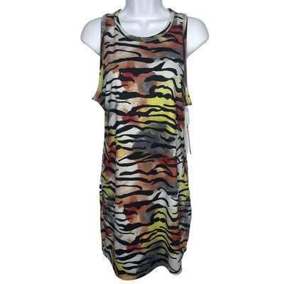 Ed Hardy Tank Dress Size S Tiger Print Bodycon Racerback Retro Y2K