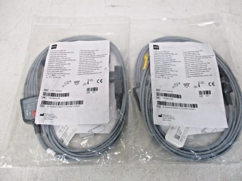 Set of 2 Physio Control 11111-000022 6-Wire Precordial Cable, AHA