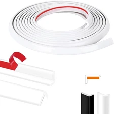 Kikerike Peel and Stick Tile Edge Trim 10Ft L-Shape Outside 10Ft(White) 