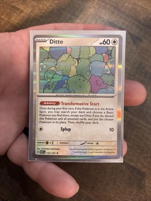 ditto pokemon card ebay Holo Ditto 132/165 Rare Scarlet and Violet 151 Pokemon TCG