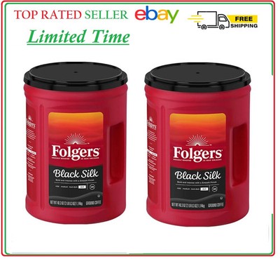 2 PACK - Folgers Dark Roast Ground Coffee, Black Silk 40.3 oz (Total 80.60 oz)