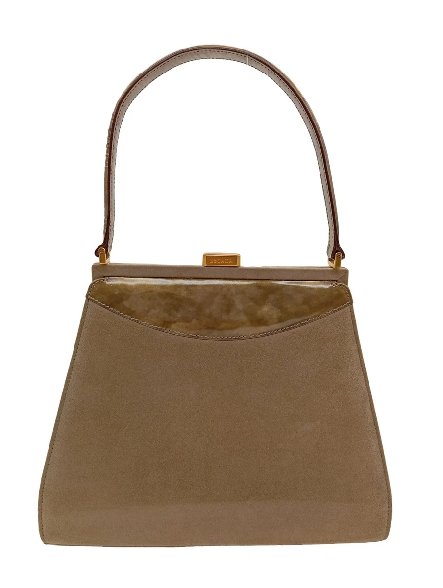 Sac à Main Demi-lune En Cuir Marron Escada - Fabrication Italienne - Occasion En Bon état