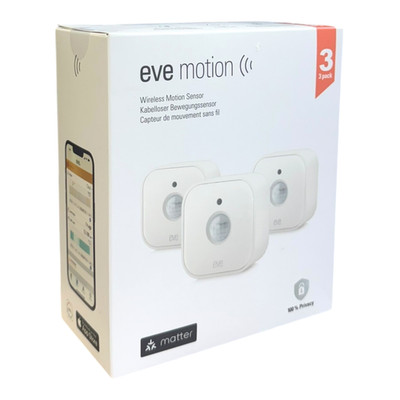 Eve Motion (Matter) 3-Pack   Smart Motion and Light Sensor, IPX3