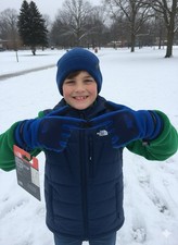 The North Face Denali Etip Touchscreen Insulated Blue Fleece Glove Boys M