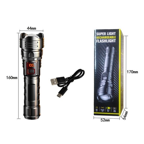 Linterna LED súper brillante recargable táctica potente lámpara antorcha policía - Imagen 17 de 19