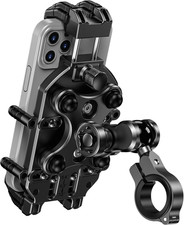 Anti-Theft Motorcycle Phone Mount Holder with Vibration Dampener Secure Lock,