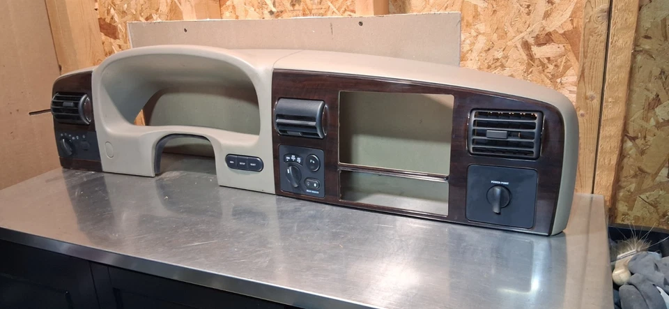 Ford F250 F350 Super Duty Lariat 2005-2007 tablero moldura bisel grano madera Foto 2 de 4