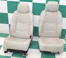 15 Escalade Wear Gray Leather Power Heat Cool Front Bucket Seats Pair 2x Wty