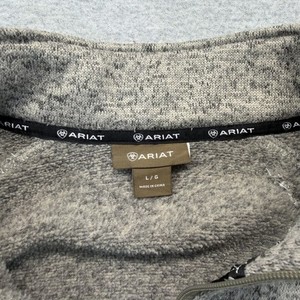 Ariat Men's L fleece full zip jacket , Stain on front , repaired hole