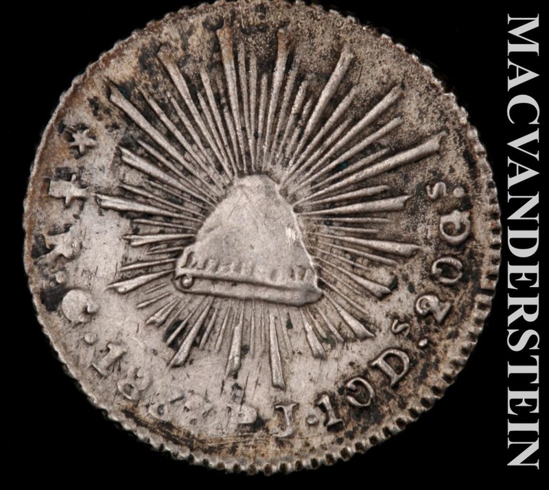 Mexico: 1837/8 Go PJ 1/2 Real - Scarce  Almost Uncirculated  Semi-key  #L7359
