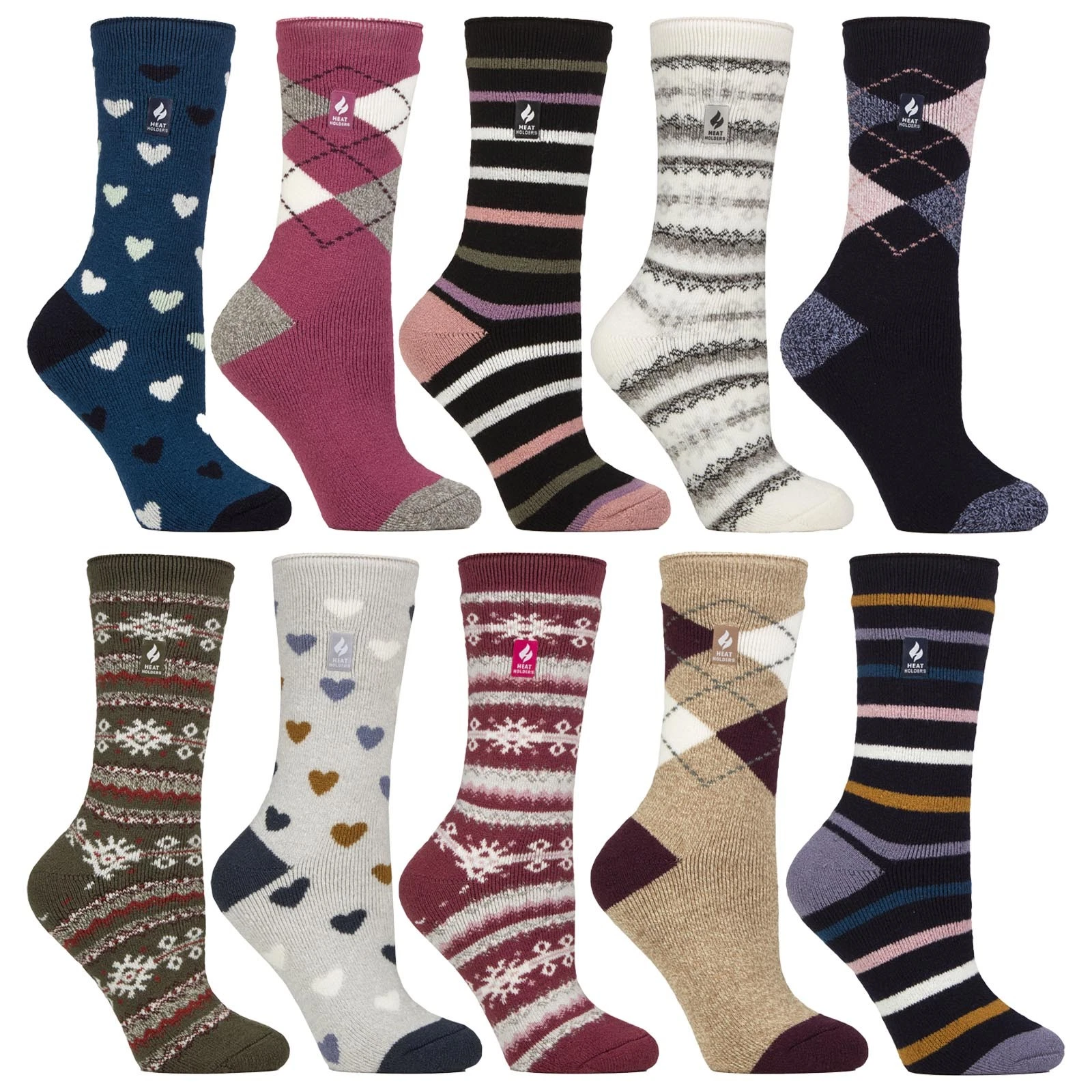Womens Novelty Thermal Socks by Heat Holders Lite , Fluffy Inner Socks