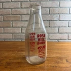 Vintage Rose Hill Dairy Kaukauna Wisconsin Quart Milk Bottle Dairy Glass