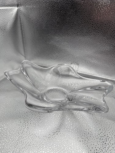 Daum France Crystal Art Glass MCM Wave Design Centerpiece Accent Bowl *Excellent - Picture 3 of 24