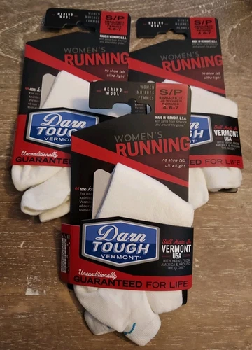 3 Pair Lot Darn Tough Running No Show Merino Wool Socks Size 4.5 - 7 Vermont - Picture 1 of 3