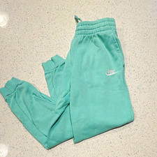 Nike girls  teal Fleece Jogger Pants Size M Regular Drawstring Elastic Waist