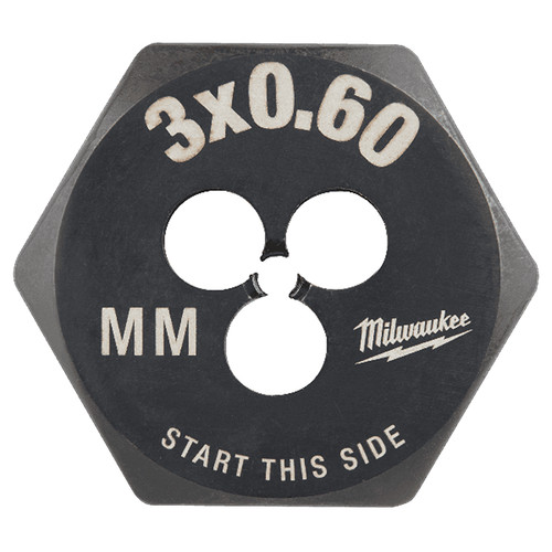 Milwaukee 49-57-5310 M3-0.60 mm Metric 1" Hex Threading Die