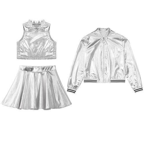 Kids Girl's Tracksuit Contemporary Dance Outfit Latin Crop Top With Skirt Jazz - Picture 58 of 63