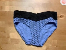 Warner’s Panties Bikini Yblue black lace size medium   t5