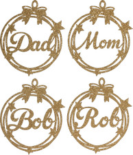 Personalised Name Hanging Christmas Tree Bauble Decoration Design Xmas Gift UK