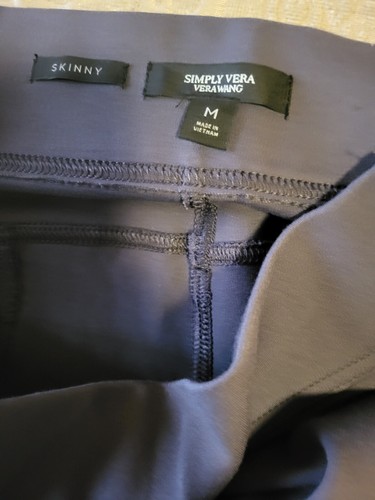 Simply Vera Wang M Leggings Skinny Gray Black At Waist 37 L 28 Inseam 30 W Great - Picture 3 of 24
