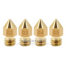1x 0.1-1.0mm M6 Brass Extruder Print Nozzle Head For 3D Printer MK8 1.75mm/3mm