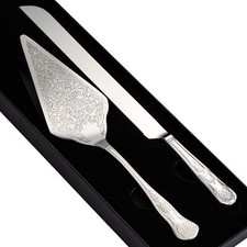 Vintage Wedding Cake Knife and Server Set Stainless Steel Cake Pie Pastry Cut...