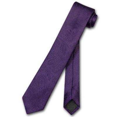 Vesuvio Napoli Narrow NeckTie Solid Color Paisley 2.5'' Skinny Men's Neck Tie