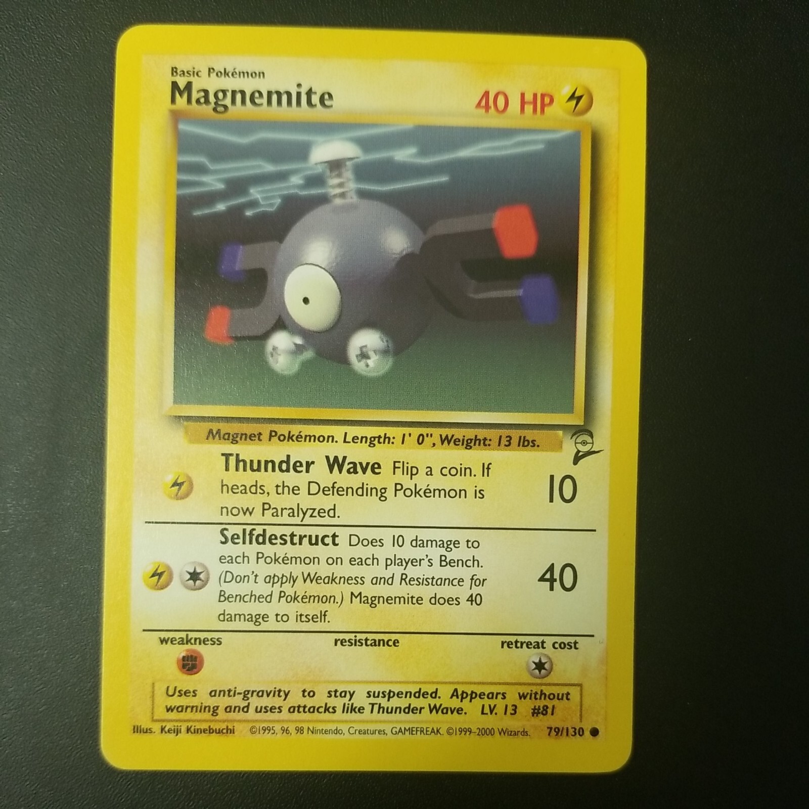 MAGNEMITE 79/130 - VINTAGE WOTC Pokemon Card - BASE SET 2 - NM/M