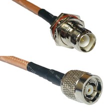 RG400 RP-TNC FEMALE BULKHEAD to RP-TNC MALE Coaxial RF Cable USA-Ship Lot