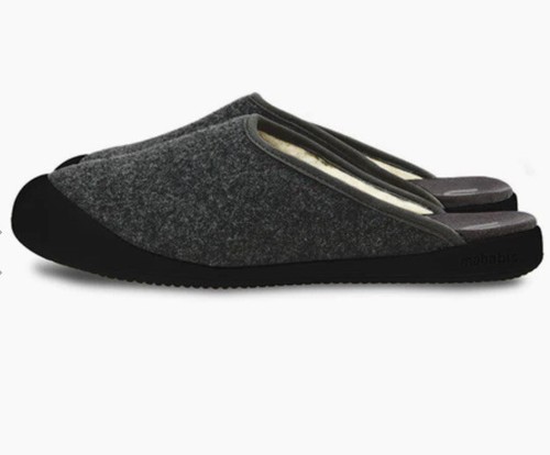 Zapatillas de lana Mahabis Curve Mule UK 5 EU 38 grises con suelas negras PVP £99 G10 - Imagen 2 de 4