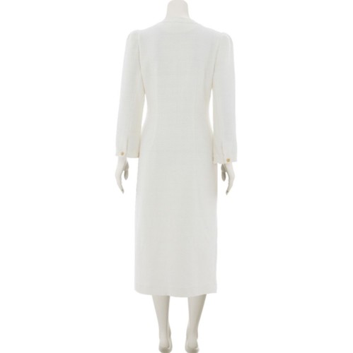 ZARA Cream Tweed Midi Dress - L - Picture 4 of 7